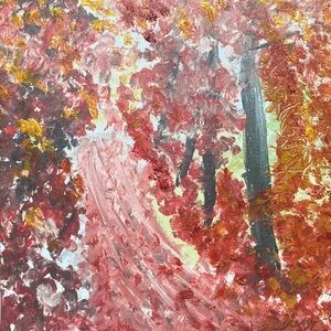 Autumn Forest Canvas Art . A print with some acrylic overlay.